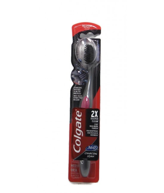 Colgate Charcol 360 четка за зъби с Активен въглен